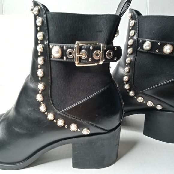 Zara black studded ankle boots size 41 - Picture 9 of 16